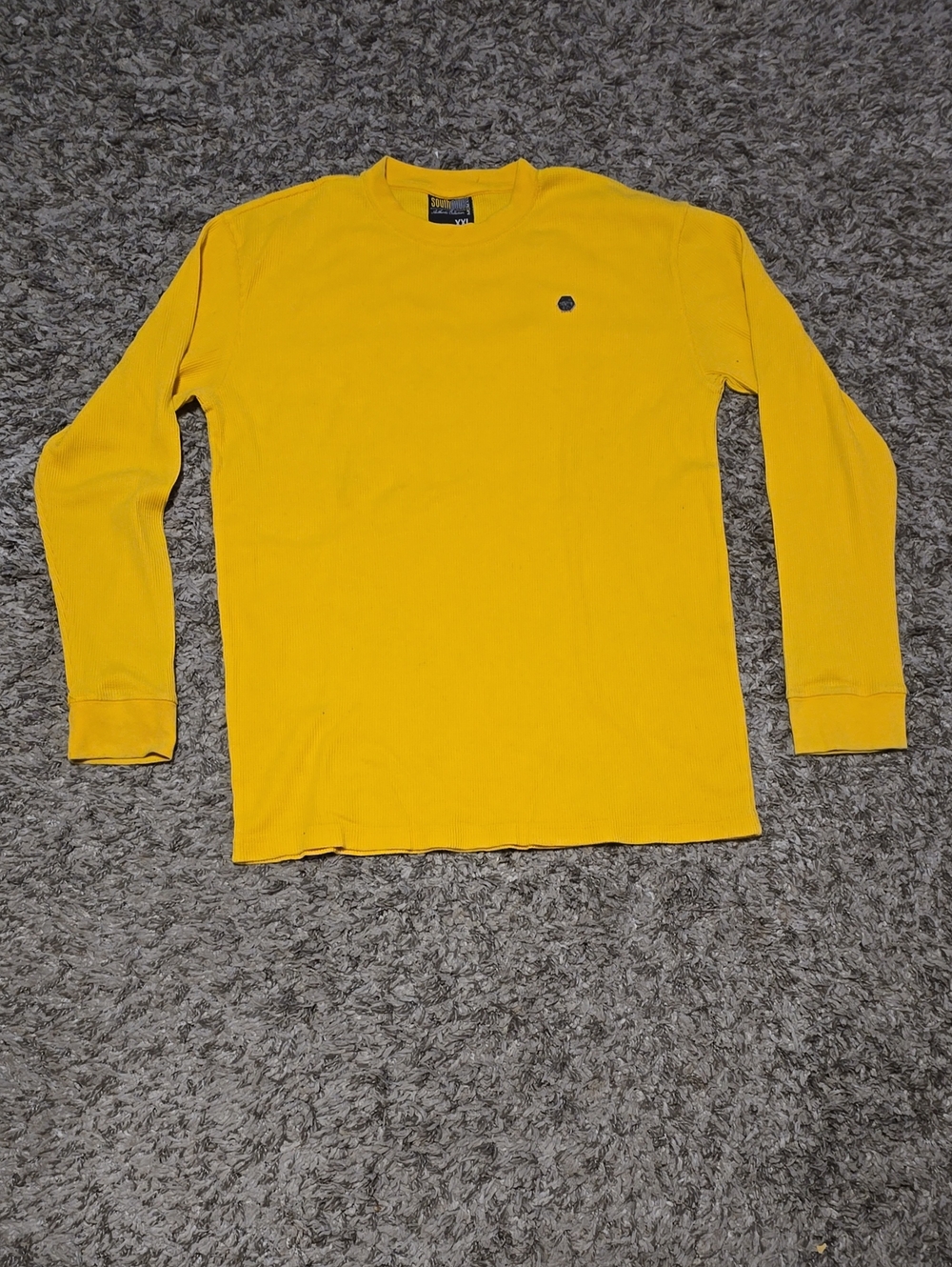 South Pole Men's Bright Yellow Long Sleeve Crewneck Shirt